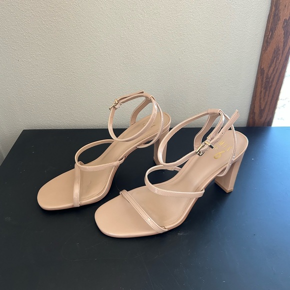 Mix No. 6 Aliciana Nude Strappy Sandal Heels - Picture 2 of 6